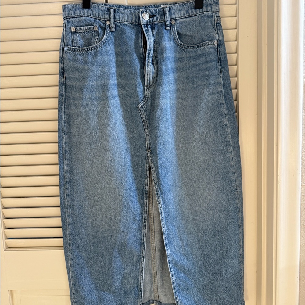 rag & bone Light Blue Denim Skirt, size 28 waist